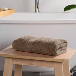 OHS 4 Pack of 100% Cotton Bathroom Bath Towel in Light Beige - thumbnail 6
