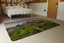 Benjamin Tate Design Panorama Of Quiraing Mountains Sunset At Isle Of Skye, Scottish Highlands Designer Rug in Natural - Size: Large - thumbnail 3