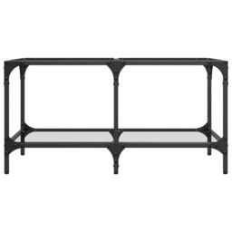 Berkfield Home Coffee Table with Transparent Glass Top 78.5x40x40 cm Steel in Brown - thumbnail 4