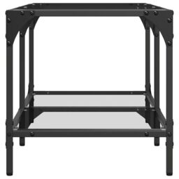 Berkfield Home Coffee Table with Transparent Glass Top 78.5x40x40 cm Steel in Brown - thumbnail 5
