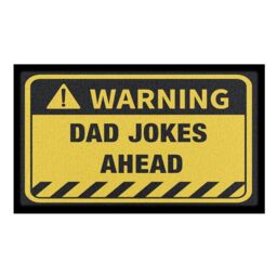 Artsy Mats Dad Jokes Ahead Indoor & Outdoor Doormat - 70x40cm in Yellow - Size: 40 cm x 70 cm - thumbnail 2