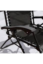 Home Discount Garden Vida Reclined Zero Gravity Chairs Set - 2 UKFR Fabric Furniture in Black - thumbnail 5