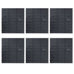 Berkfield Home 96 Piece Storage Bin Kit with Wall Panels Blue & Black - thumbnail 3