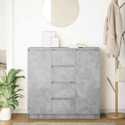 Berkfield Home Sideboard with Drawers Concrete Grey 100.5x35x98.5 cm Engineered Wood - thumbnail 3