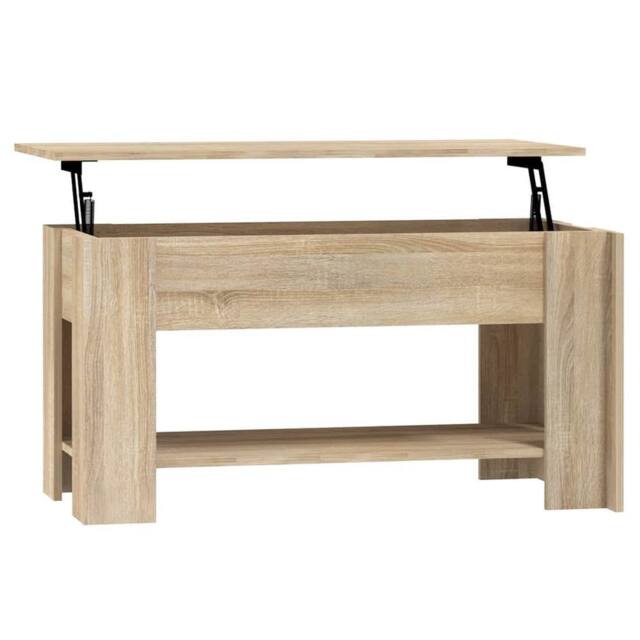 Berkfield Home Coffee Table Sonoma Oak 101x49x52 cm Engineered Wood in Light Tan - Size: 101 x 49 x 52 cm - image 1