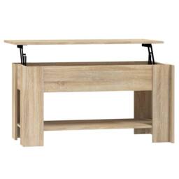 Berkfield Home Coffee Table Sonoma Oak 101x49x52 cm Engineered Wood in Light Tan - Size: 101 x 49 x 52 cm - thumbnail 1