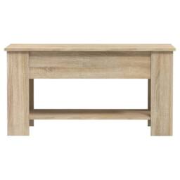 Berkfield Home Coffee Table Sonoma Oak 101x49x52 cm Engineered Wood in Light Tan - Size: 101 x 49 x 52 cm - thumbnail 4