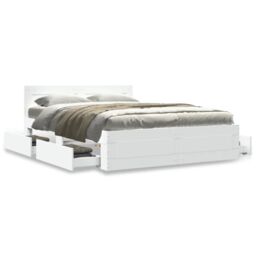 Berkfield Home Bed Frame with Headboard without Mattress White 140x190 cm - thumbnail 4