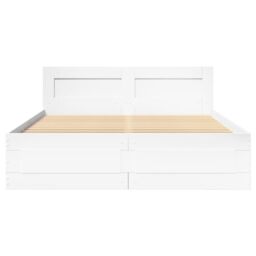 Berkfield Home Bed Frame with Headboard without Mattress White 140x190 cm - thumbnail 5