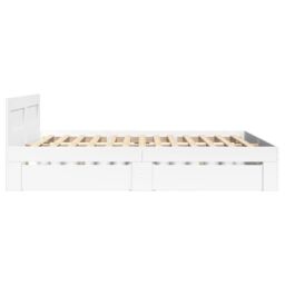 Berkfield Home Bed Frame with Headboard without Mattress White 140x190 cm - thumbnail 6