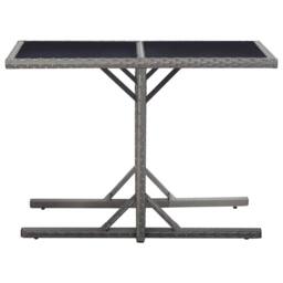 Berkfield Home Garden Table Anthracite 110x53x72 cm Glass & Poly Rattan in Grey - Size: 110 x 53 x 72 cm - thumbnail 1