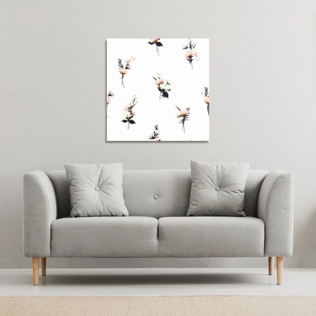 Benjamin Tate Design Flower Bunches (Canvas Print) / 127 x 127 x 4cm in Natural - Size: 127 x 127 x 4 cm - image 1