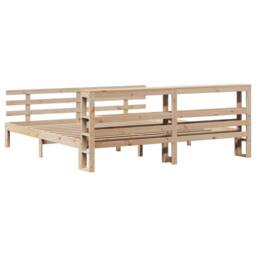 Berkfield Home Beautiful Bed Frame with Headboard without Mattress 200x200 cm in Natural - thumbnail 8