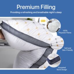 Living and Home Comfortable Pillow with Gold & Silver Geometric Embroidery in White - thumbnail 2