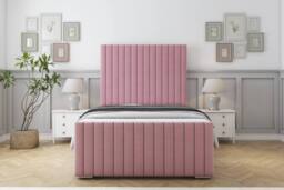 "Sloomy Madison Plush Frame-Mattress - 50"" Upholstered Headboard in Pink - Size: Small Double" - thumbnail 1