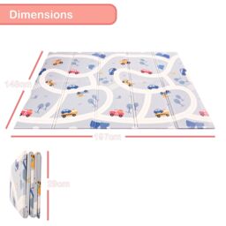 KandyToys Large Foldable Waterproof Baby Play Mat in Blue - thumbnail 3
