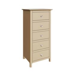 FWStyle Pair Of Putty Palma 5 Drawer Chest Of Drawers Ready Assembled in Beige - thumbnail 2
