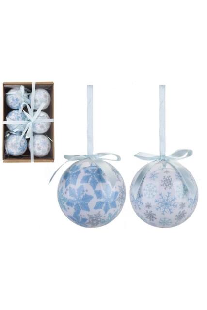 KDMD Snowflake Baubles Set of 6 White - image 1