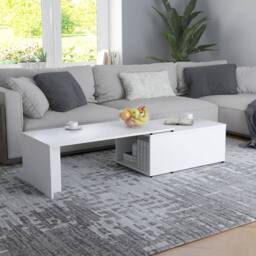 Berkfield Home Stylish Coffee Table White 150x50x35 cm Engineered Wood - Size: 150 x 50 x 35 cm - thumbnail 2