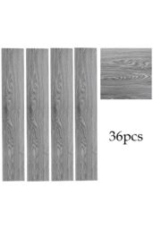 Living and Home 36Pcs Rustic Wood Grain Self-adhesive PVC Flooring Planks in Grey - thumbnail 3