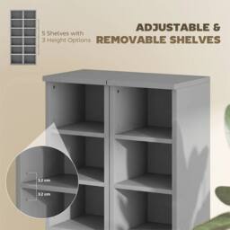 Nordara Set of 2 Light Grey CD DVD Storage Unit Media Shelf - Size: 100 cm x 15 cm - thumbnail 4