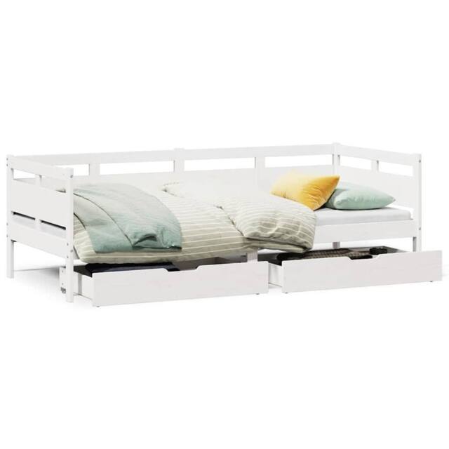 Berkfield Home Daybed with Drawers without Mattress White 90x200 cm Solid Wood - image 1