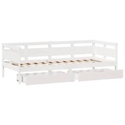 Berkfield Home Daybed with Drawers without Mattress White 90x200 cm Solid Wood - thumbnail 9