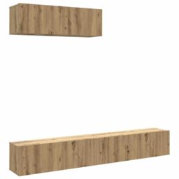 Berkfield Home Wall Mounted TV Cabinets 3 pcs Artisan Oak 100x30x30 cm Engineered Wood in Brown - Size: 100 x 30 x 30 cm - thumbnail 2