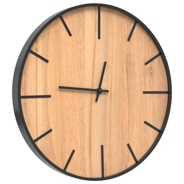 Berkfield Home Wall Clock Brown √ò39 cm Iron & Engineered Wood - image 1