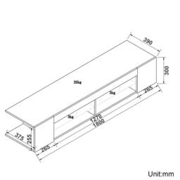 EONLION High Gloss Black 180cm TV Stand Cabinet - Size: 100 cm - thumbnail 2