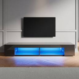 EONLION High Gloss Black 180cm TV Stand Cabinet - Size: 100 cm - thumbnail 4