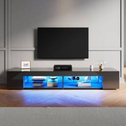 EONLION High Gloss Black 180cm TV Stand Cabinet - Size: 100 cm - thumbnail 3