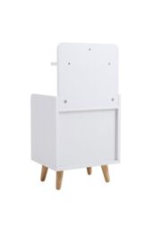 Living and Home One Drawer Wooden Bedside Table With Wooden Legs in White - thumbnail 5