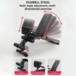 VOGREX Adjustable Weight Bench Gym Fitness Foldable Incline in Black - thumbnail 2