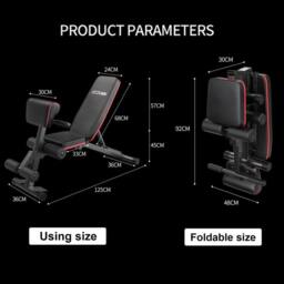 VOGREX Adjustable Weight Bench Gym Fitness Foldable Incline in Black - thumbnail 5
