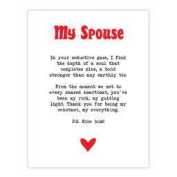 "Artery8 Love Poem My Everything Spouse Romantic Poetry Wall Art Print in White - Size: W24"" x H32""" - thumbnail 1