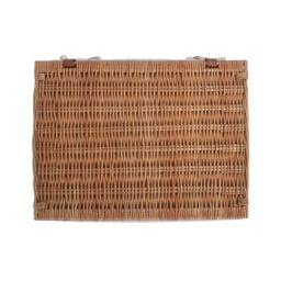 Red Hamper Wicker Light Steamed Cotton Lined Storage Basket in Brown - Size: Small - thumbnail 4