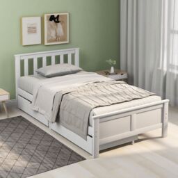 AKA 3ft Single Wooden Solid White Pine Storage Bed with Drawers Bed - thumbnail 3