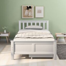 AKA 3ft Single Wooden Solid White Pine Storage Bed with Drawers Bed - thumbnail 2