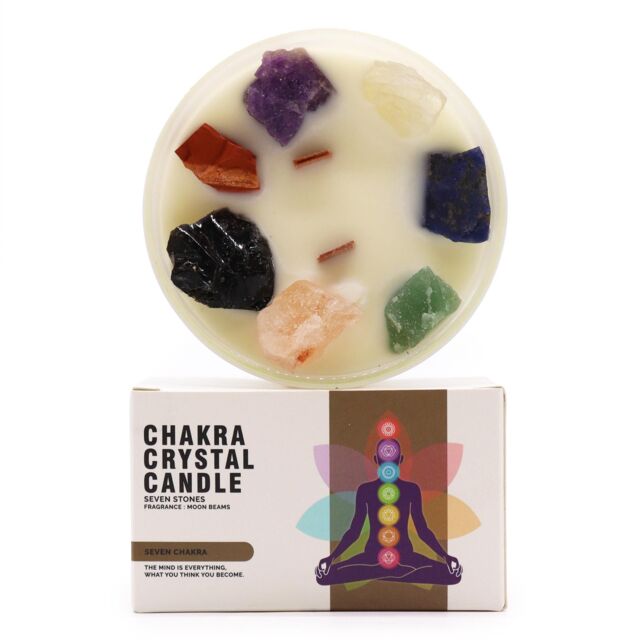 KDMD Large Chakra Crystal Candles - Seven Charkra in Brown - image 1