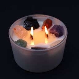 KDMD Large Chakra Crystal Candles - Seven Charkra in Brown - thumbnail 5