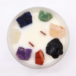 KDMD Large Chakra Crystal Candles - Seven Charkra in Brown - thumbnail 2