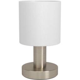 Loops Sleek Modern Satin Nickel Table Lamp for Stylish Indoor Lighting in Metallics