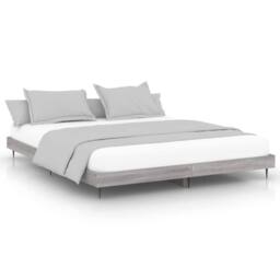 Berkfield Home Durable Bed Frame Grey Sonoma 120x200 cm Engineered Wood - Size: Small Double - thumbnail 3