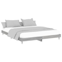 Berkfield Home Durable Bed Frame Grey Sonoma 120x200 cm Engineered Wood - Size: Small Double - thumbnail 1