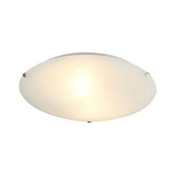 Happy Homewares Traditional White Alabaster Circular Glass IP20 Flush Ceiling Light Fitting - Size: 12 inches - thumbnail 2