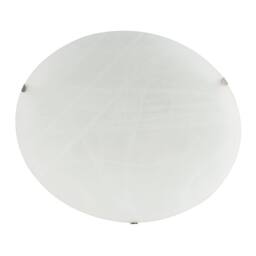 Happy Homewares Traditional White Alabaster Circular Glass IP20 Flush Ceiling Light Fitting - Size: 12 inches - thumbnail 3