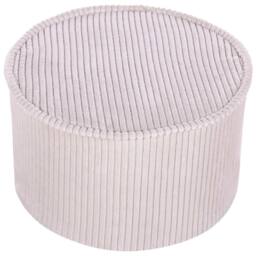 Wyld and Coco Round Pouffe Light Beige Cotton 40 x 25 Corduroy-Style - thumbnail 3