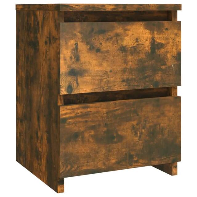 Berkfield Home Bedside Cabinet Smoked Oak 30x30x40 cm Engineered Wood in Brown - Size: 30 x 30 x 40 cm - image 1