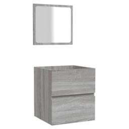 Berkfield Home Bathroom Cabinet with Mirror Grey Sonoma Engineered Wood - thumbnail 2